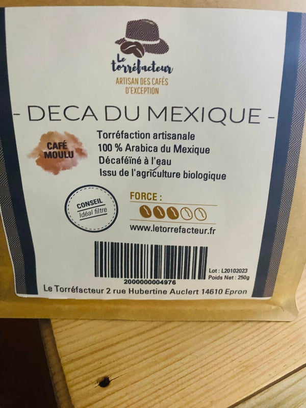 Café Déca Moulu du Mexique - 250 g Le Torréfacteur Artisan des cafés d'exception