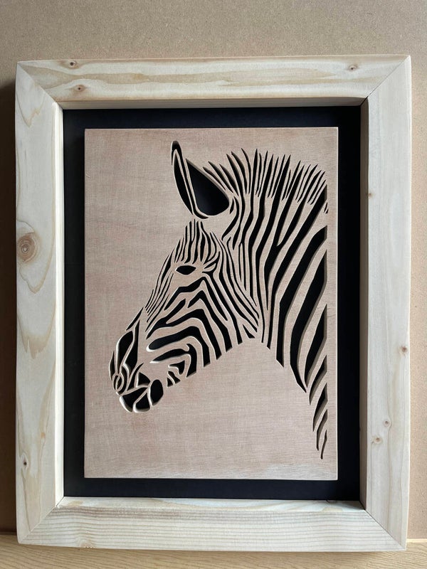 Chantournage sur bois - modèle zebre - Réalisé par Loulou