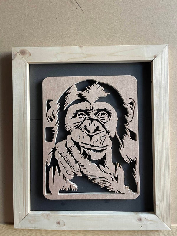 Chantournage sur bois - modèle singe- Réalisé par Loulou