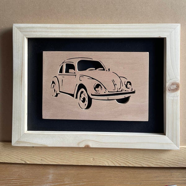 Chantournage sur bois - modèle coccinelle- Réalisé par Loulou