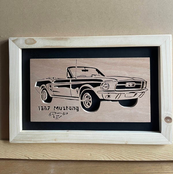 Chantournage sur bois - modèle mustang - Réalisé par Loulou