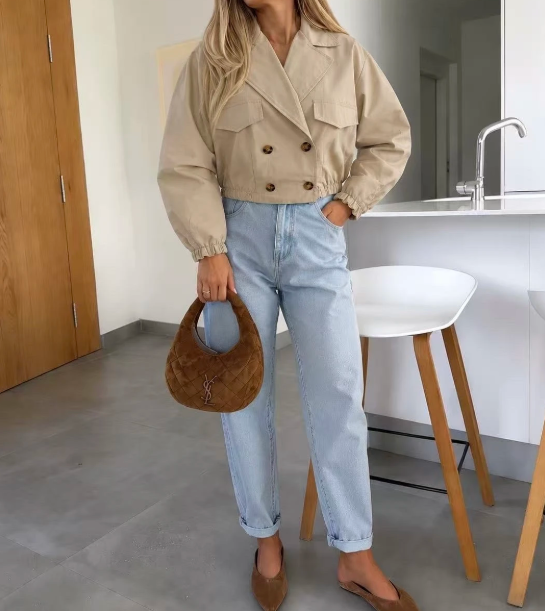 🤎 Cropped trench jacket