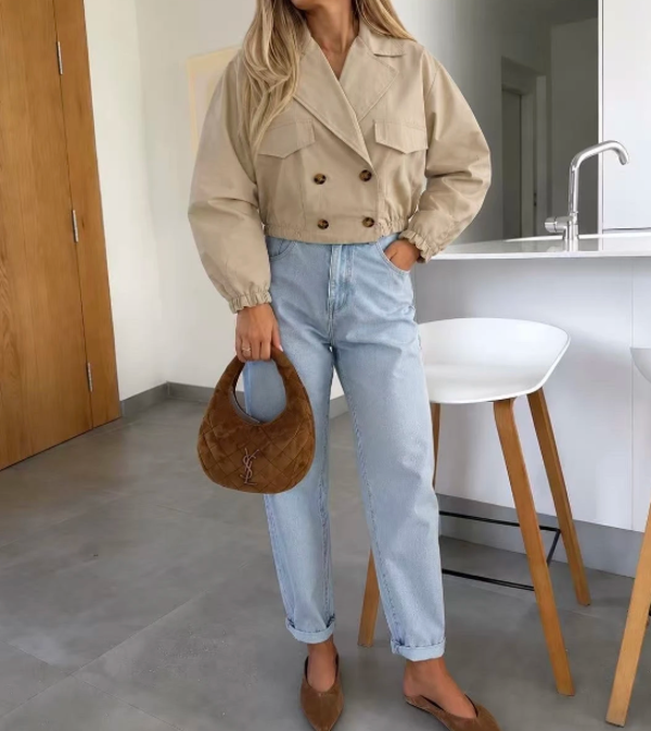 🤎 Cropped trench jacket