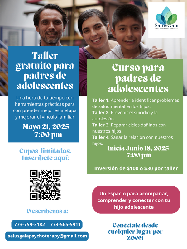 CURSO DE PADRES JUNIO 14- 4 SESIONES $100 0 $30 POR CADA CLASE
