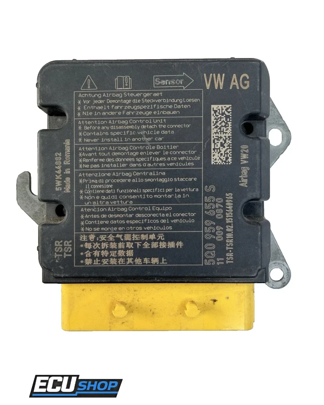 Calculateur Airbag Volkswagen Golf VII –  Réf 5Q0959655D / 5WK44884 – REMIS A VIERGE –