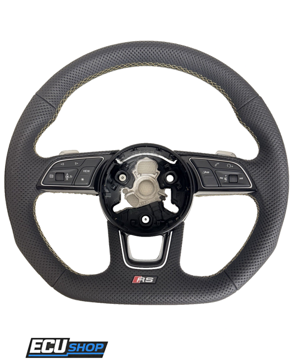 Volant cuir surpiqûres jaune AUDI RS– réf 8W0419689A – NEUF