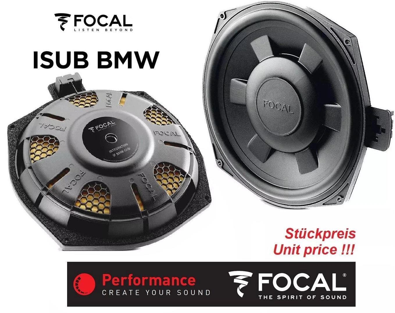 Subwoofer FOCAL ISUB BMW 2,  compatibile anche con BMW serie 3, serie 5, X3 ... MINI F56, F57, F70...