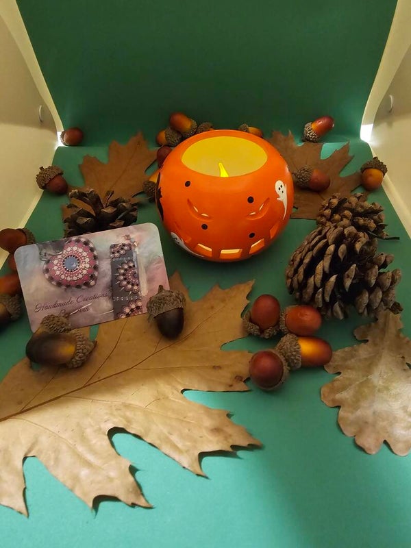 Theelichtje pompoen Halloween
