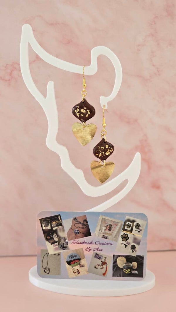 Uniek setje oorbellen uit pollymeerklei chocolade collectie