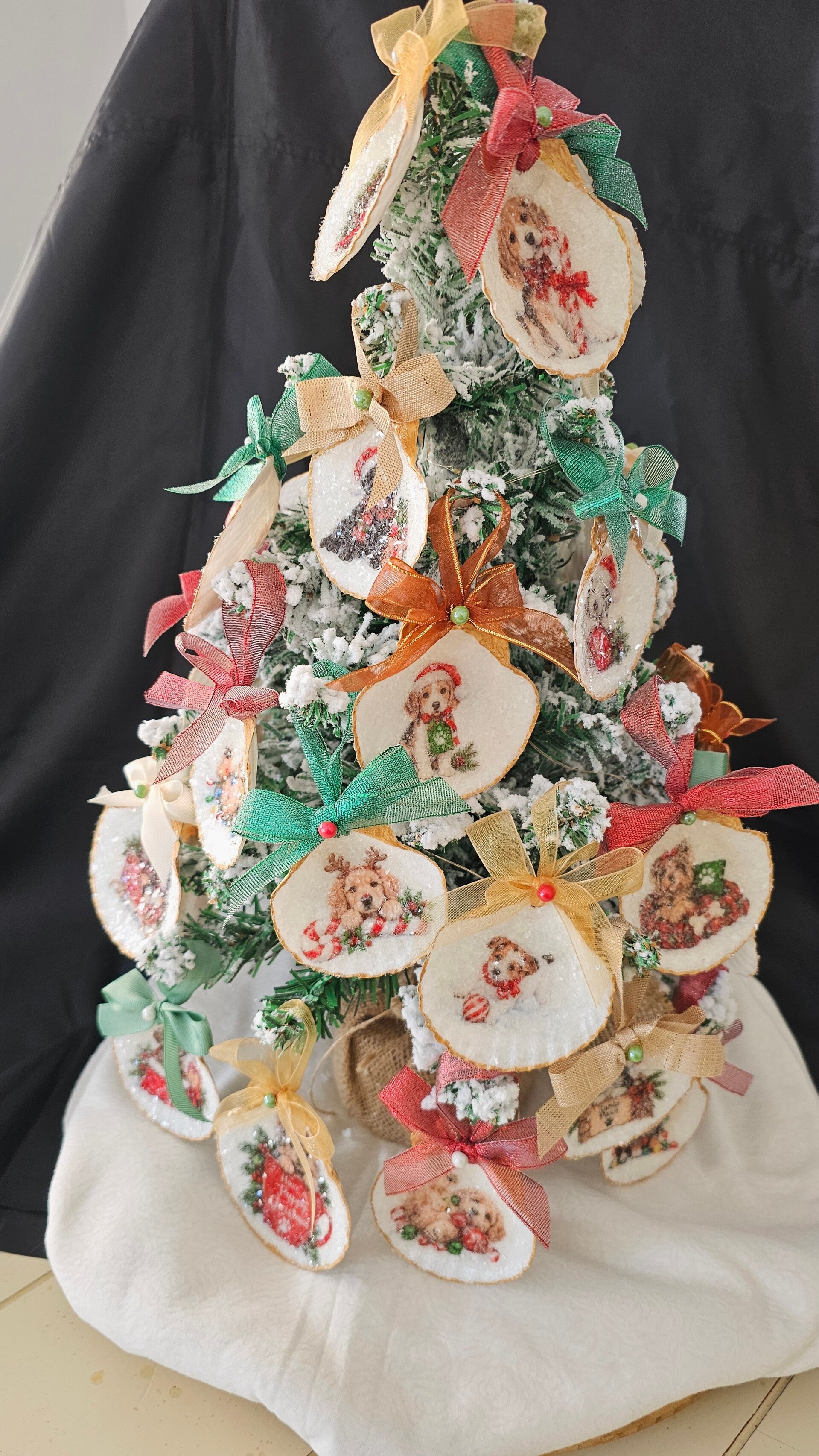 Unieke Kerstboom hangers met kerst puppy's (40stuks)