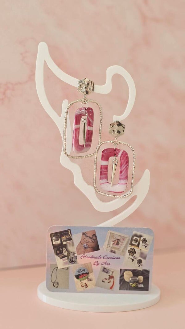 Uniek setje oorbellen uit pollymeerklei , Frozen Berry collectie.