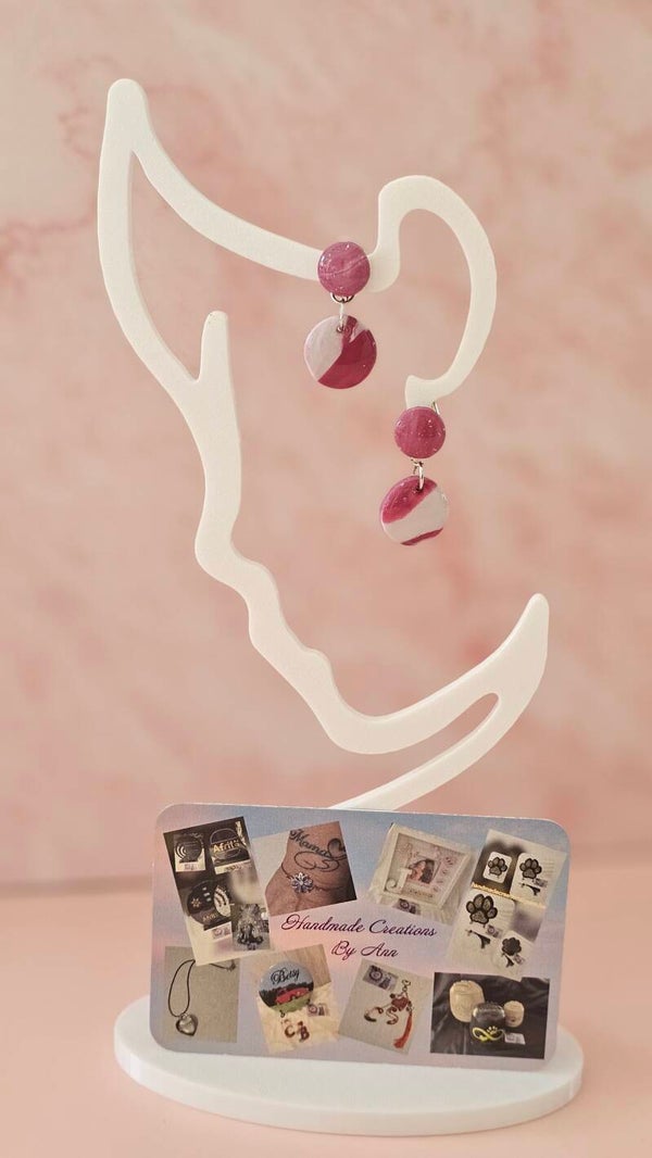 Uniek setje oorbellen uit pollymeerklei , Frozen Berry collectie.