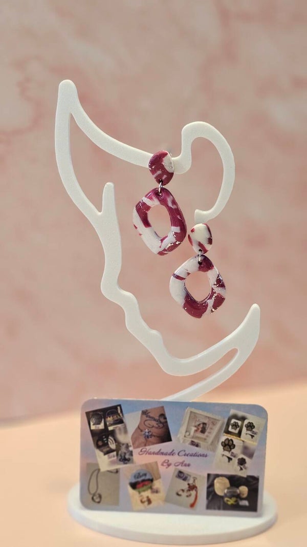 Uniek setje oorbellen uit pollymeerklei , Frozen Berry collectie.