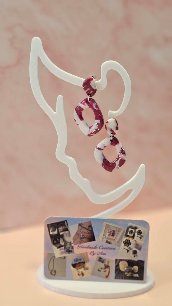 Uniek setje oorbellen uit pollymeerklei , Frozen Berry collectie.