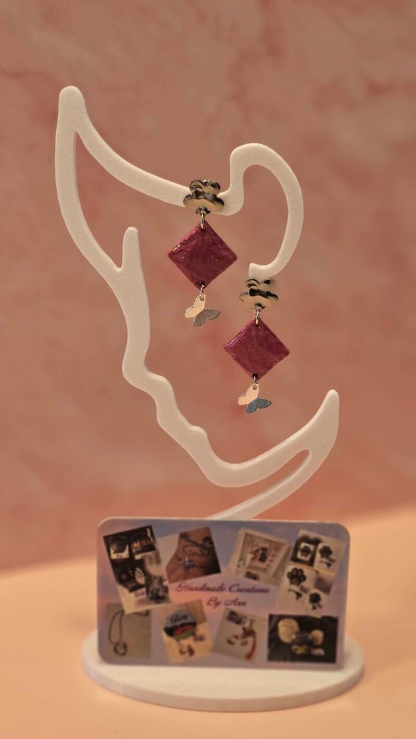 Uniek setje oorbellen uit pollymeerklei , Frozen Berry collectie.