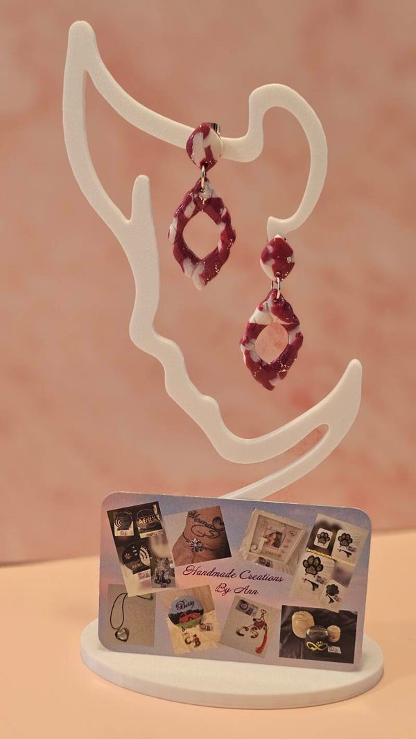 Uniek setje oorbellen uit pollymeerklei , Frozen Berry collectie.