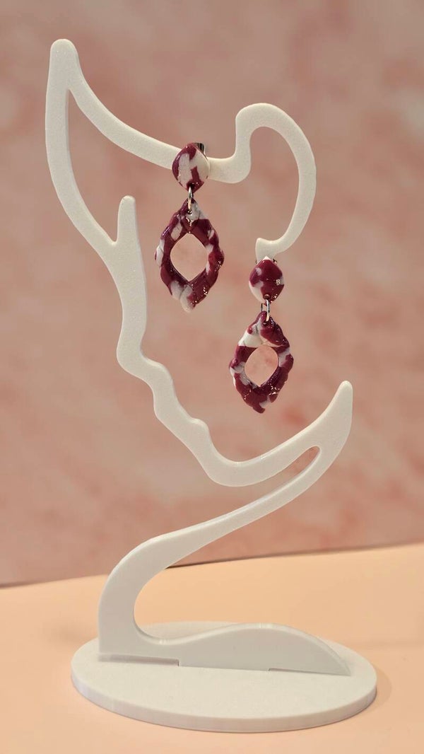 Uniek setje oorbellen uit pollymeerklei , Frozen Berry collectie.