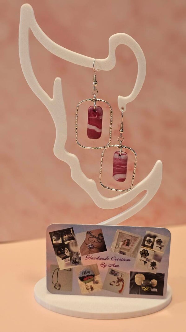 Uniek setje oorbellen uit pollymeerklei , Frozen Berry collectie.