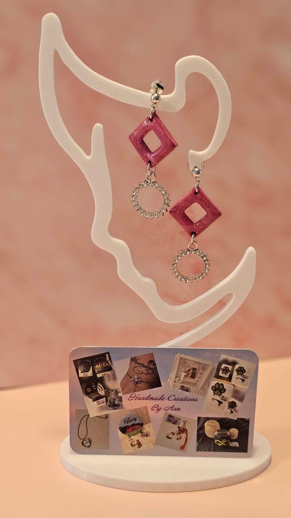 Uniek setje oorbellen uit pollymeerklei , Frozen Berry collectie.