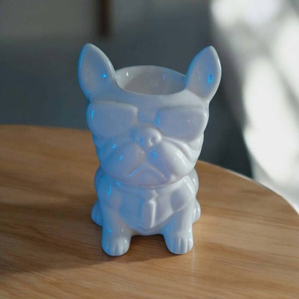 Bruleur fondant parfumé bouledogue blanc
