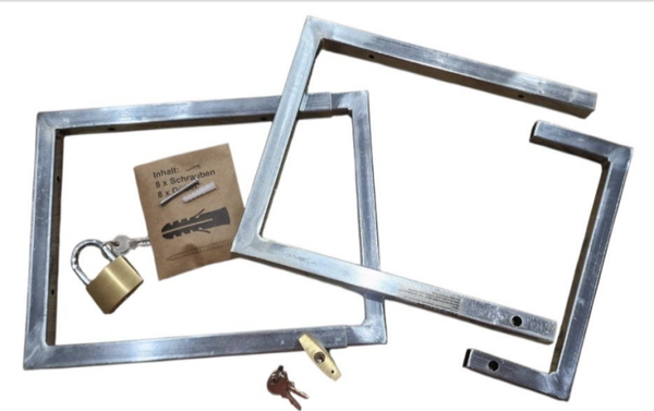 01_00222 Wandhalter und Deckenhalter Set abschließbar mit 2x Vorhängeschloss