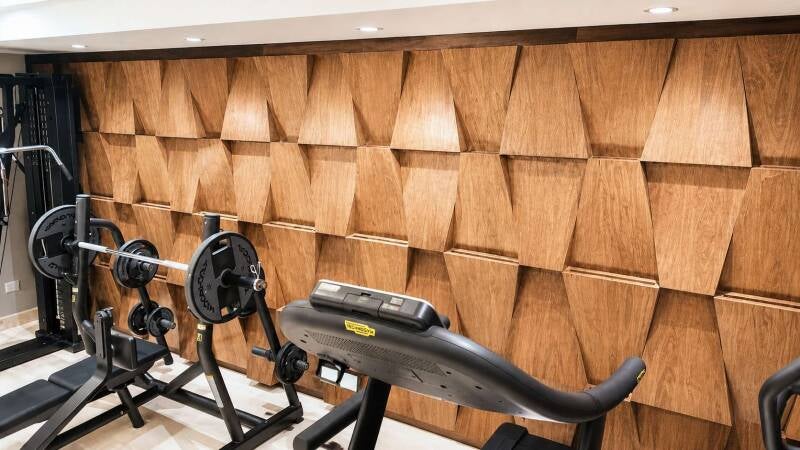 Revestimiento de madera pared iluminada - proyecto arquitectura