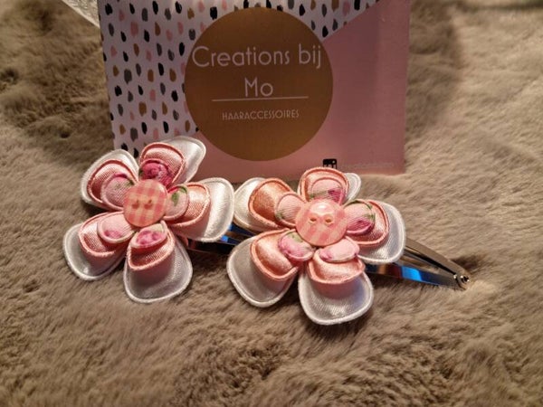 Haarknipje | Roze wit