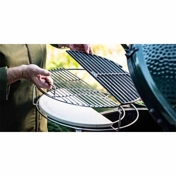 Big Green Egg støbejernsrist -  halvcirkelformet til Large