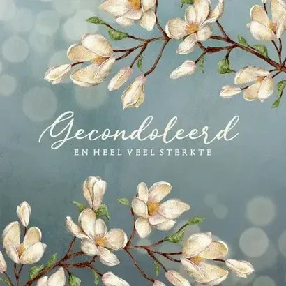 Condoleancekaart met blauwgrijze bloesem