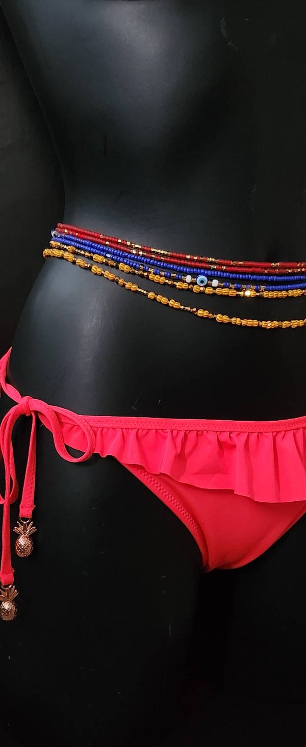 Nazar (evil eye) waistbeads, taillekralen