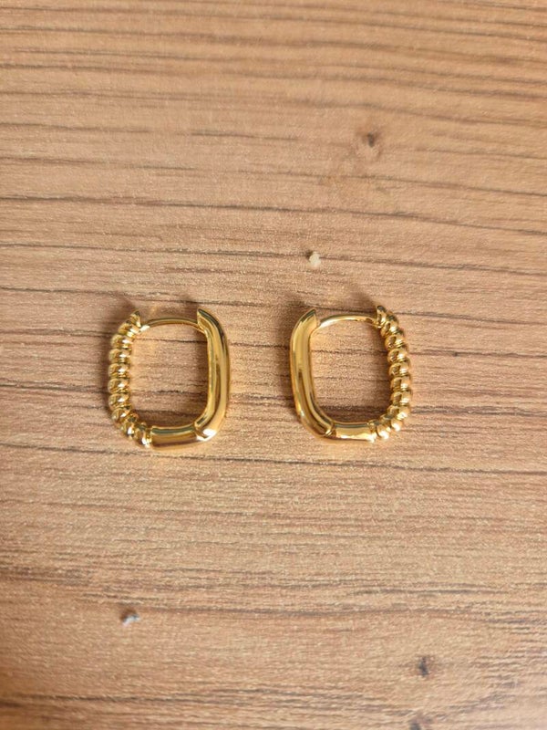 créoles torsadées rectangulaires