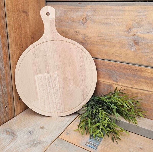 Borrelplank  -  Rond met handvat -  40 x 30 cm
