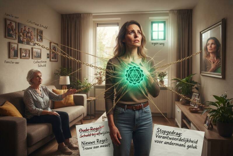 Het hartchakra raakt hier aan de emotionele binding met de groep. Vooral binnen families kan liefde vermengd raken met loyaliteit: je voelt je verantwoordelijk voor het welzijn van anderen of krijgt het gevoel dat je iemand teleurstelt.