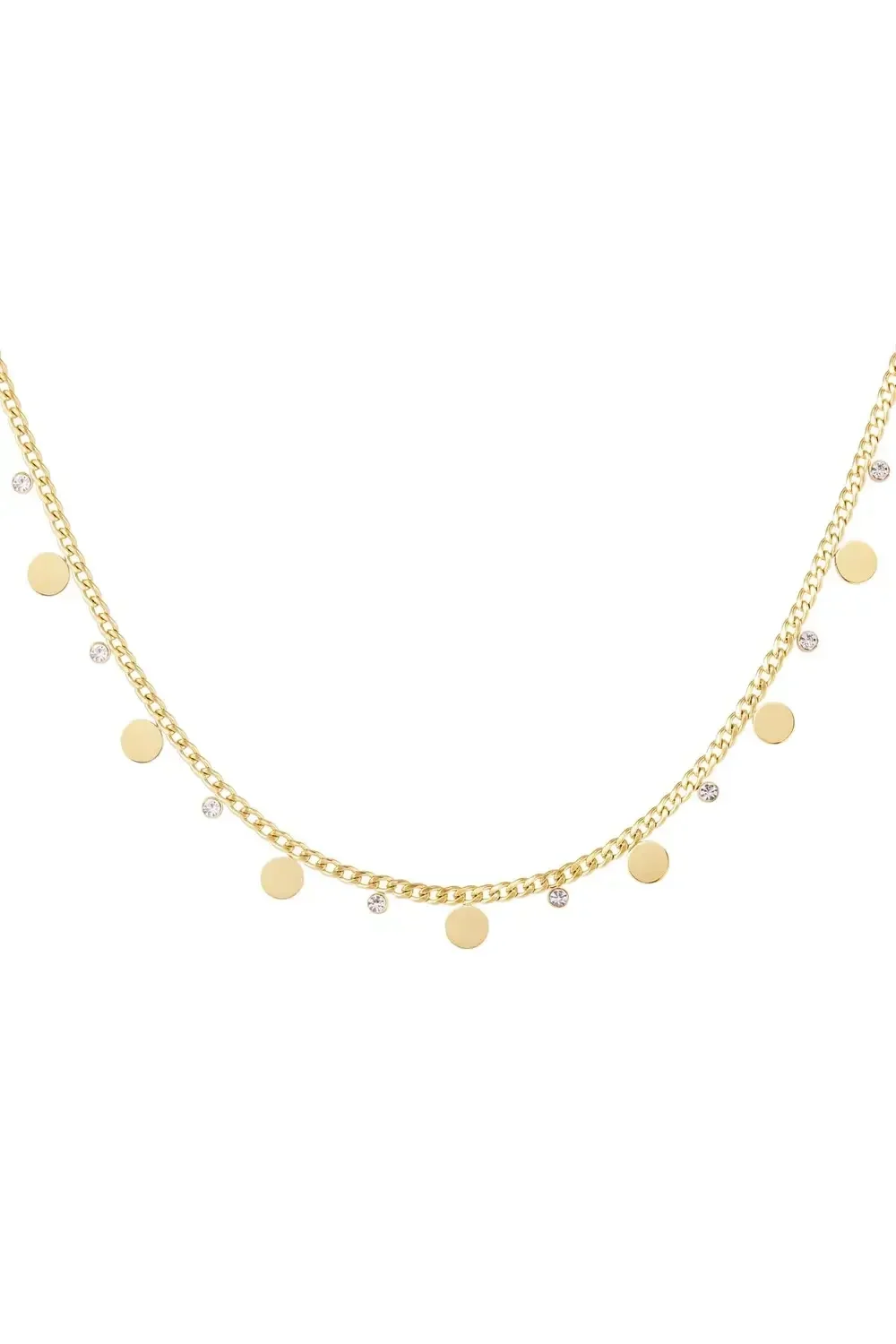 Ketting Met Muntjes & Strass steentjes