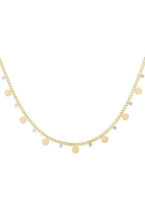 Ketting Met Muntjes & Strass steentjes
