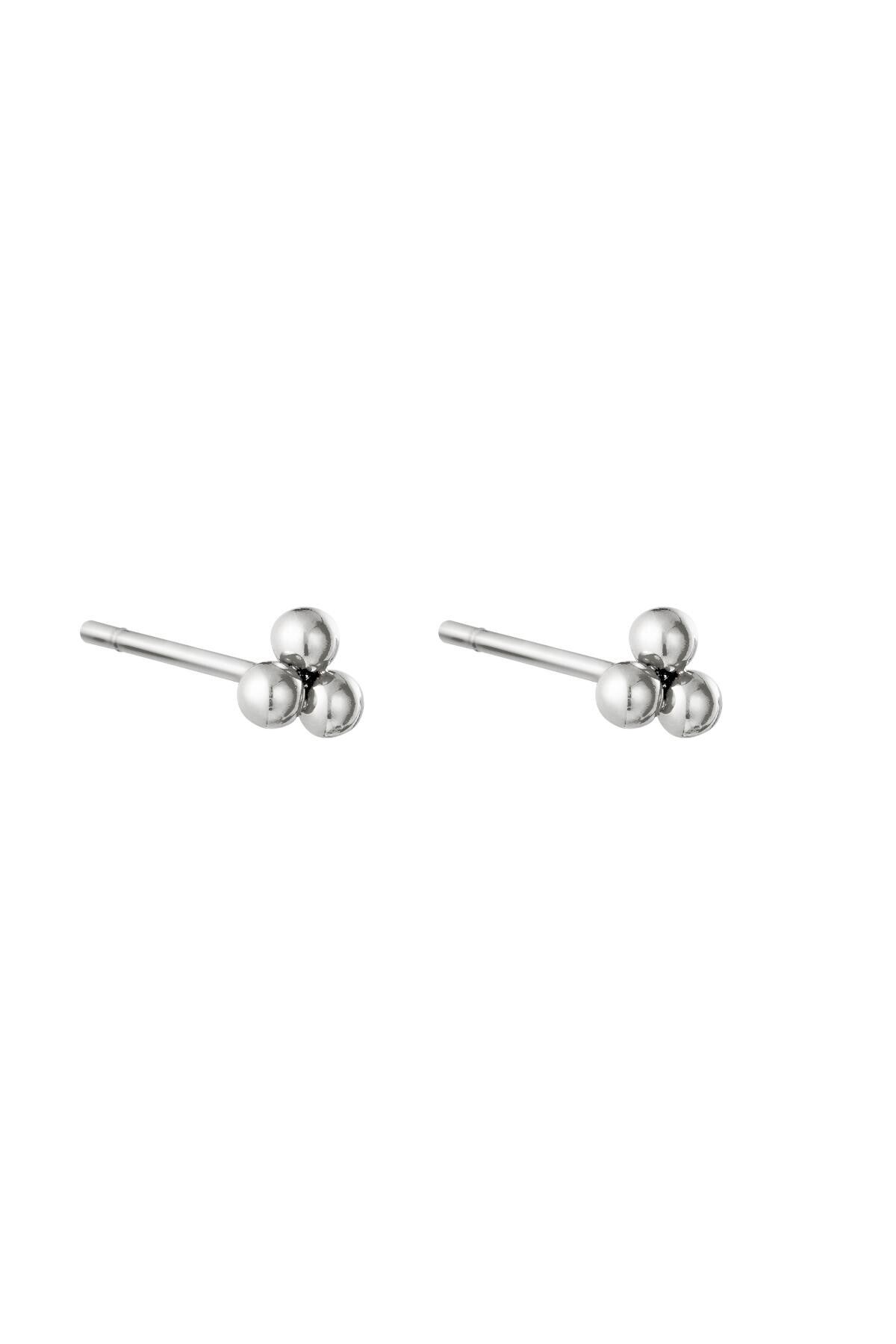 Oorknoppen Met Drie Bolletjes - Zilver