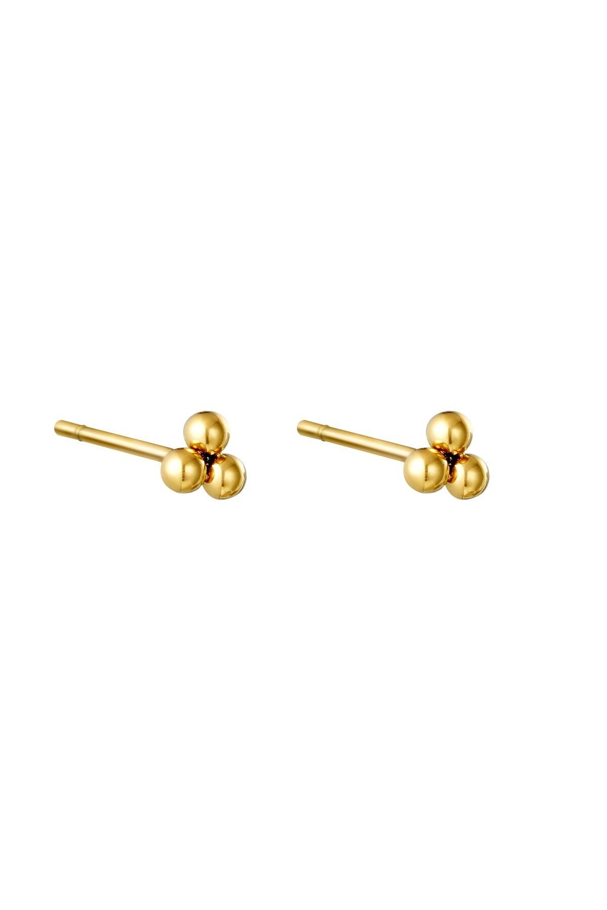 Oorknoppen Met Drie Bolletjes - Goud