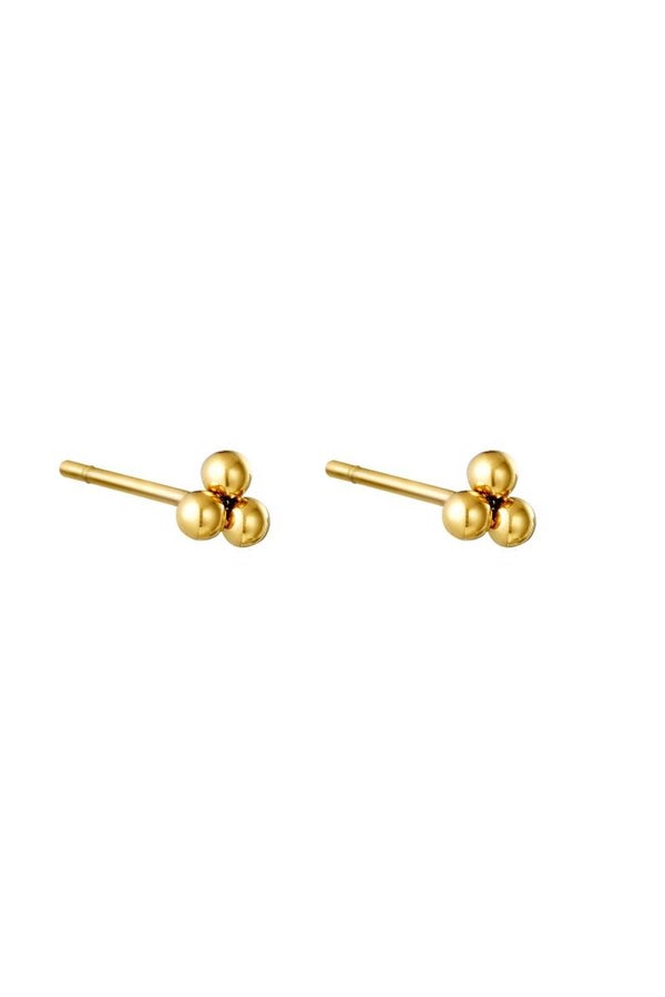 Oorknoppen Met Drie Bolletjes - Goud