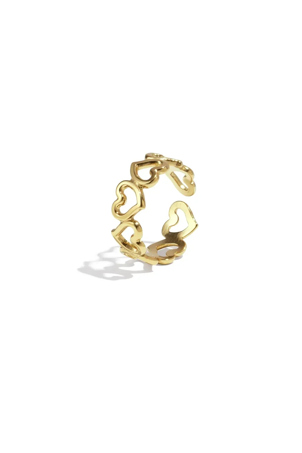 Ring Met Open Hartjes - Goud