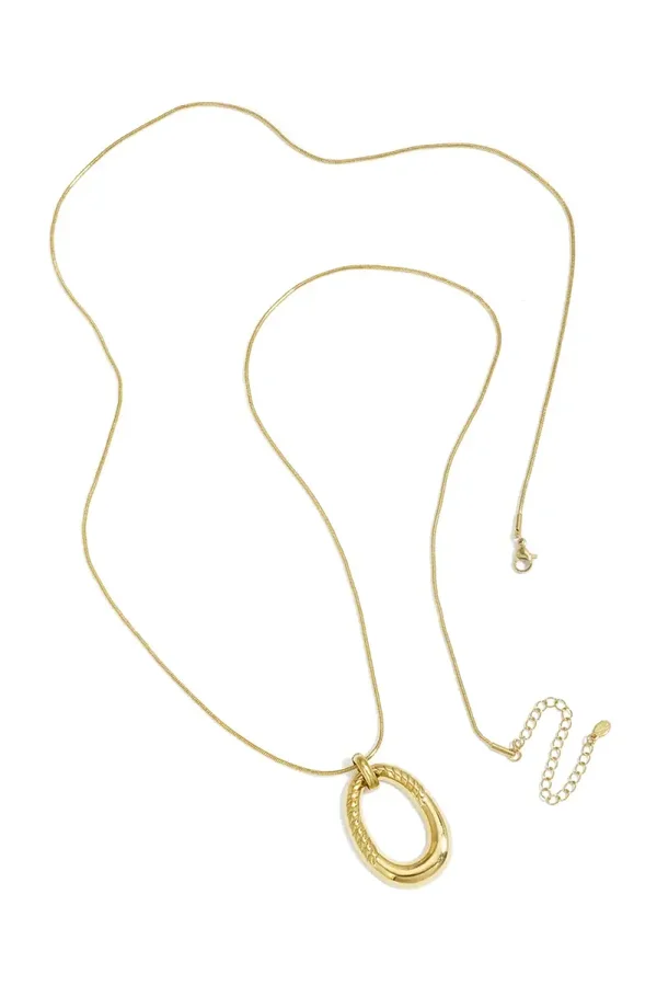 Lange Ketting Met Ovale Hanger