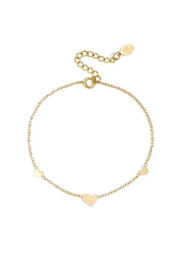Klassieke Armband Met Hartjes - Goud