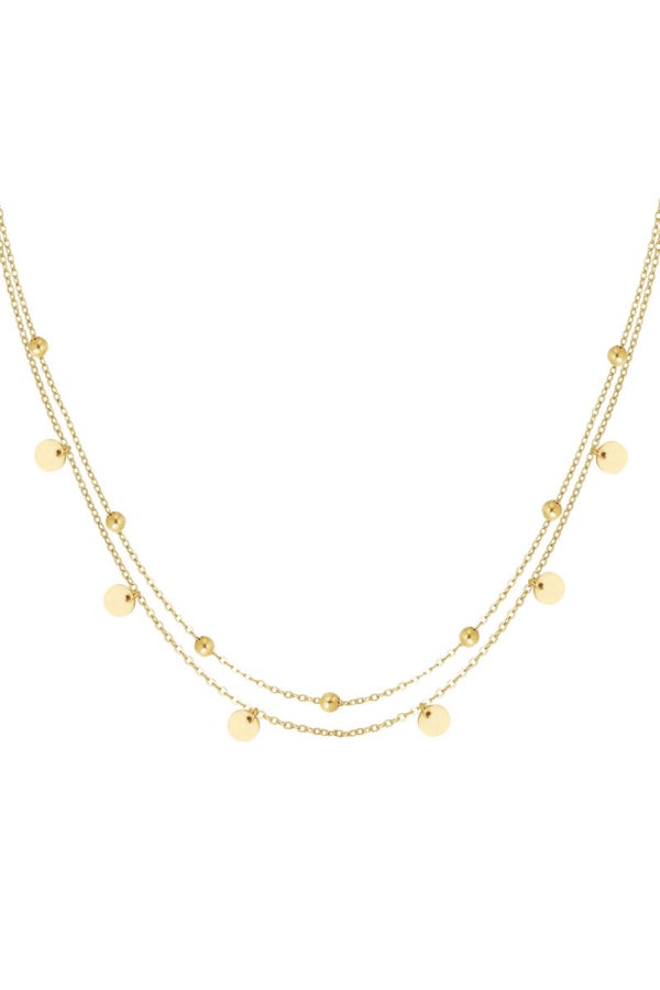 Ketting Met Bolletjes & Cirkels - Goud