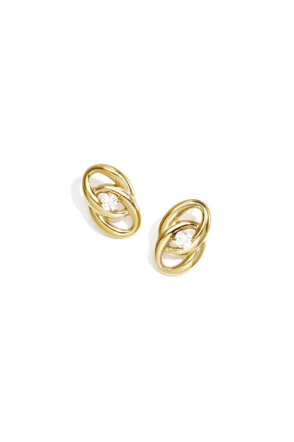 Oorknoppen Met Ovale Ringen & Strass Steen