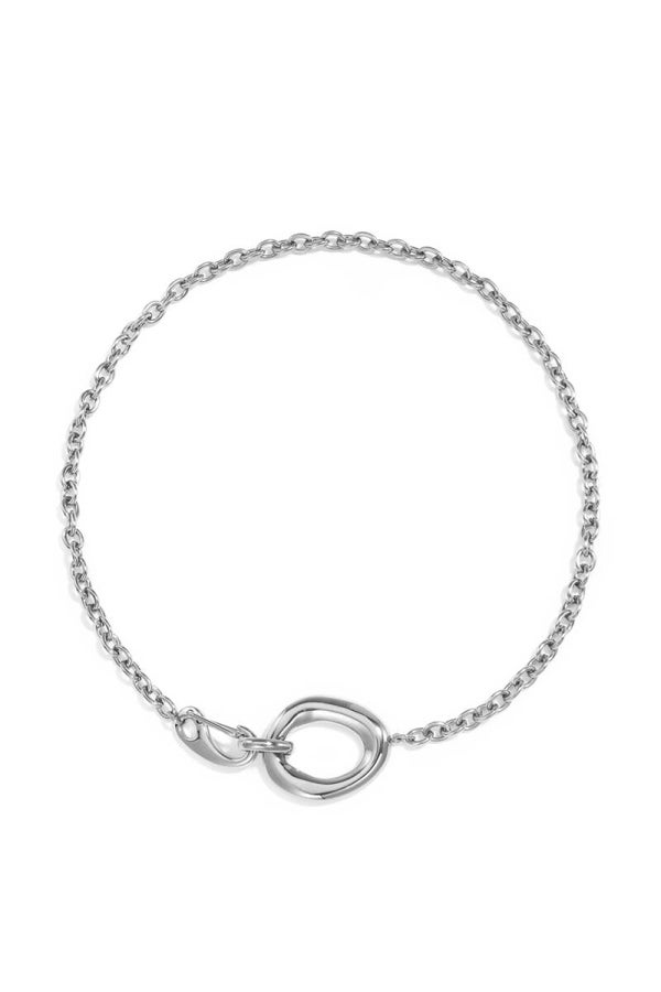Ketting Met Ovaalvormige Frontsluiting - Zilver