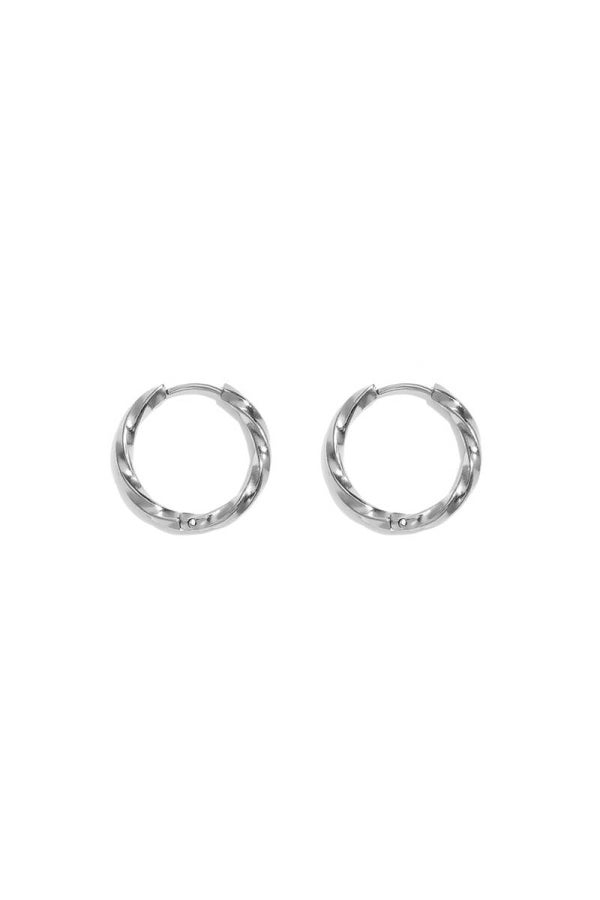 Oorringen Gedraaid 1,4 cm - Zilver