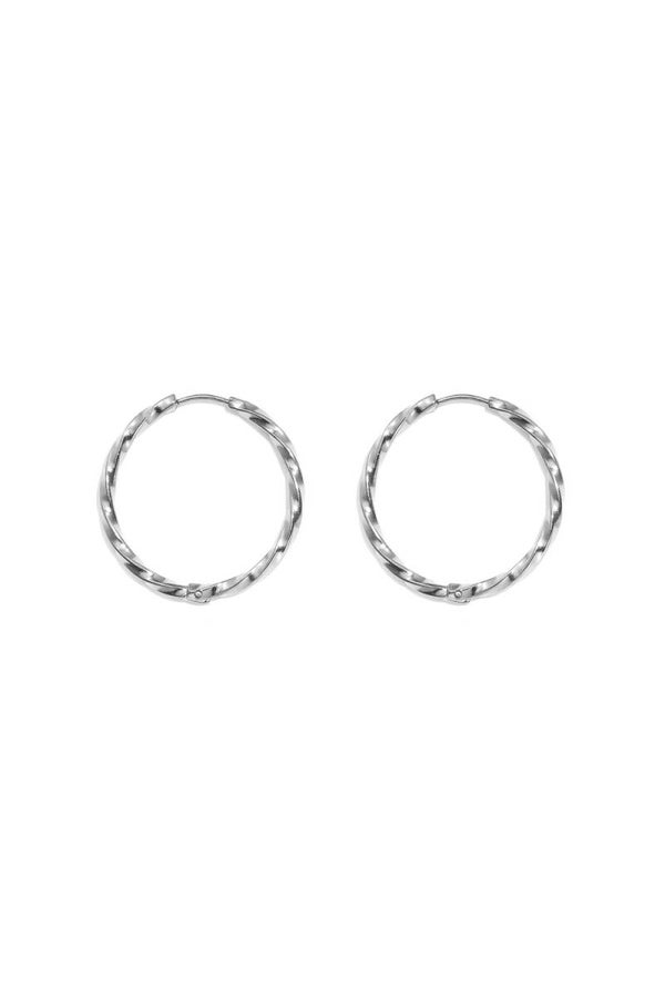 Oorringen Gedraaid 2,5 cm - Zilver