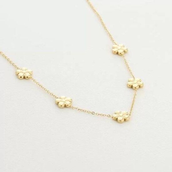Ketting Bloemen - Goud