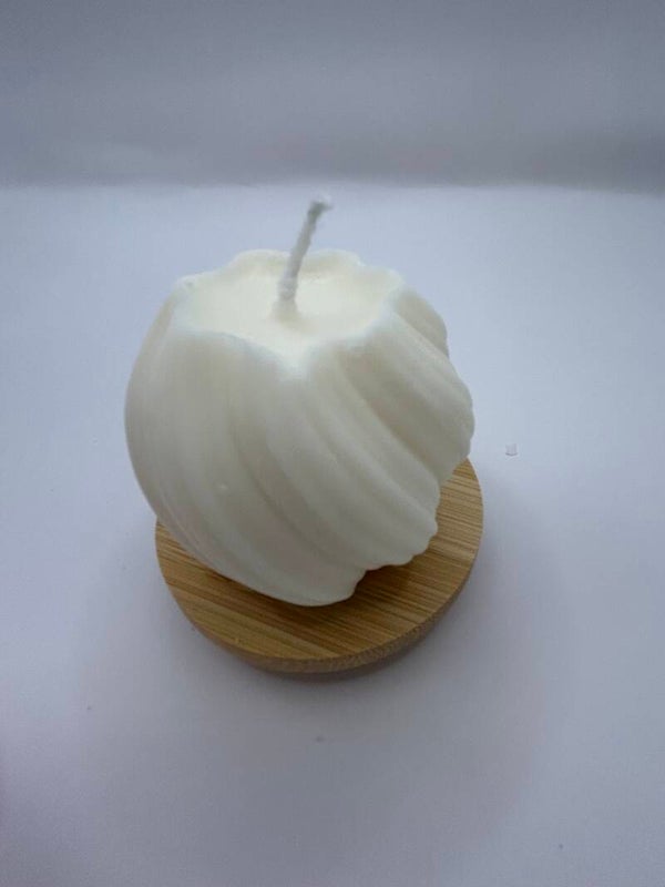 Kaars Bol Swirl - Wit