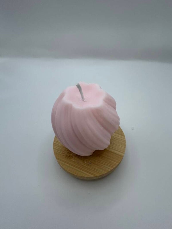 Kaars Bol Swirl - Roze
