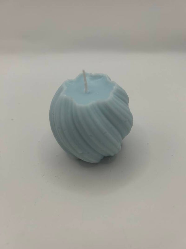 Kaars Bol Swirl - Blauw